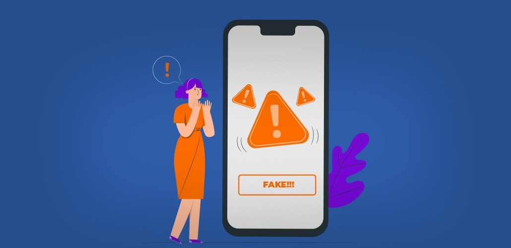 Pessoa em frente a um smartphone com sinais de alerta para demonstrar a notícia que o Google promove campanha contra Projeto de Lei das Fake News